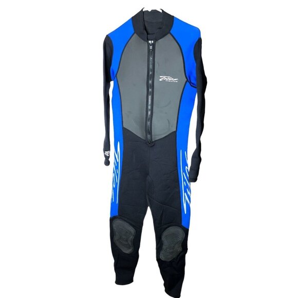 Tilos Mens Titanium Dive Wetsuit Mens M L 5mm Black Blue Full Body Padded Knees - Picture 1 of 15